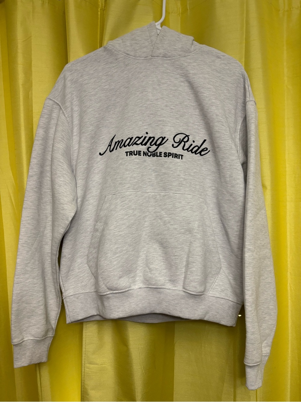 Zara Light Gray Crewneck Sweatshirt with Black Script